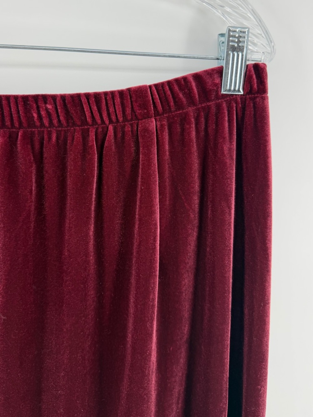 Vintage Villager Signature Burgundy Velvet Maxi Skirt, Women's 1X - Picture 3 of 5